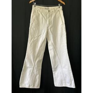 Zara Off White Wide Leg High Waisted Mom Jeans 8 Fall Casual Trendy Streetwear